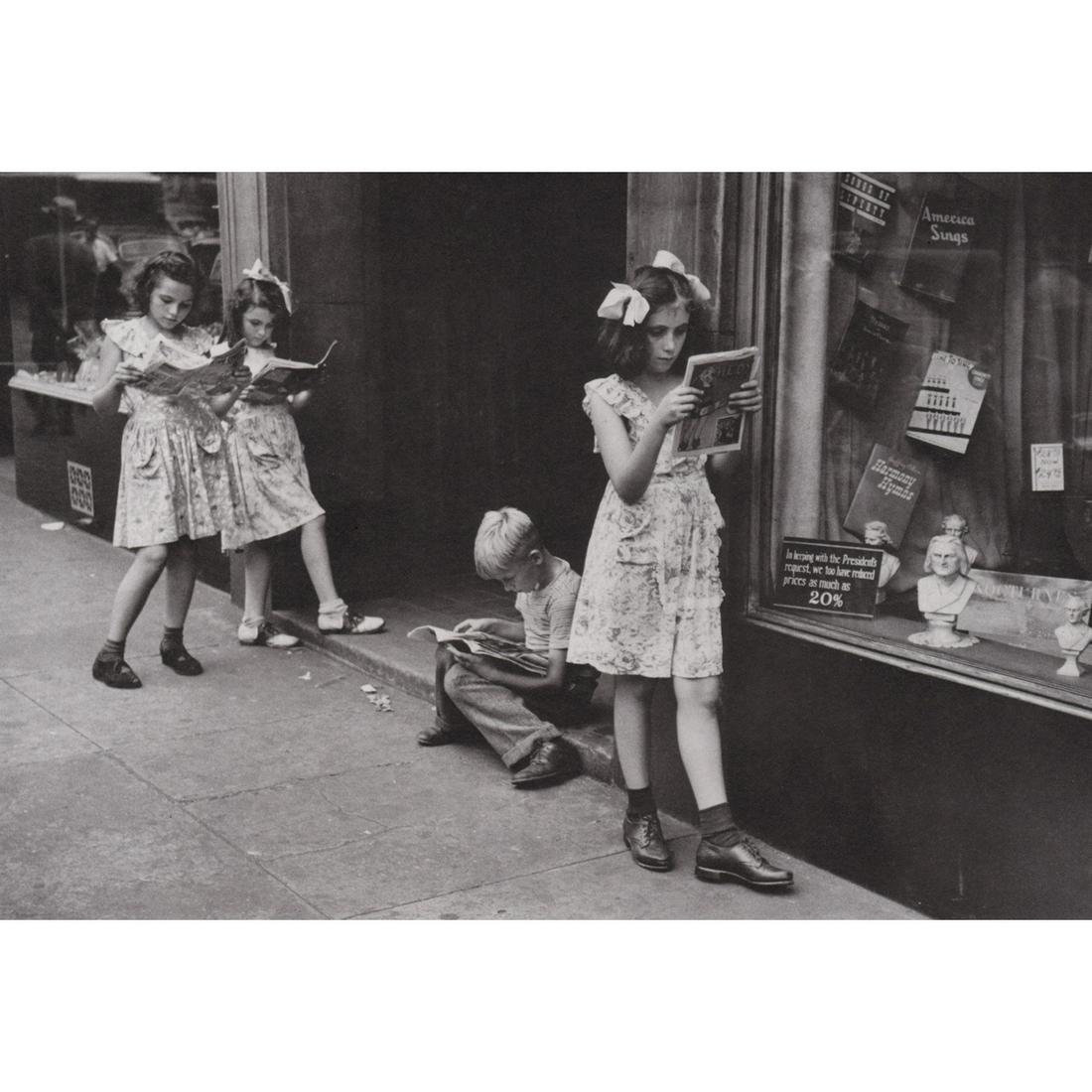 RUTH ORKIN - Comic Book Readers: Artist: RUTH ORKIN Print Title: Comic Book Readers Medium: Sheet-fed Gravure Printing Date: 1980's Printed in the USA Image Size approx: 6 X 9 inches Ruth Orkin (1921-1985) was an American photographe