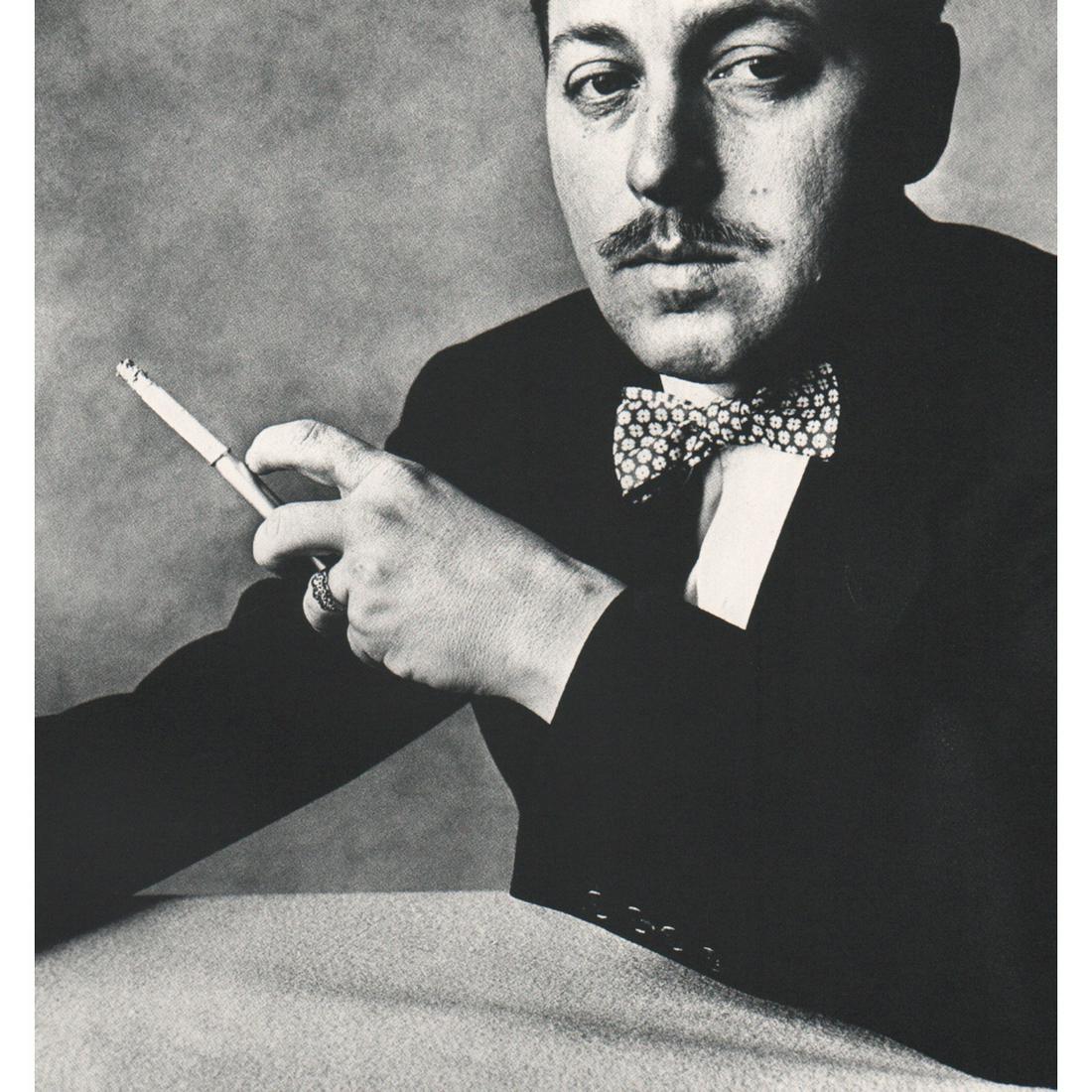 IRVING PENN - Tennessee Williams: Artist: IRVING PENN Print Title: Tennessee Williams Medium: Sheet-fed Gravure Printing Date: 1960's Printed in Switzerland Image Size approx: 9.5 X 9.25 inches Irving Pennwas an American photographer 