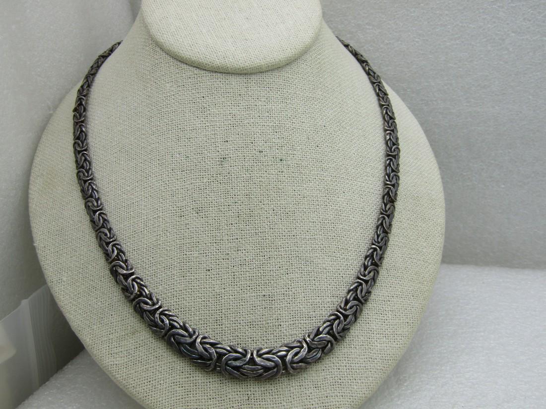 Vintage Sterling Byzantine Link 20" Neckly: Vintage Sterling Byzantine Link 20" Neckly, 7mm to 10mm, Turkey NL Reserve: $70.00 Shipping: Domestic: Flat-rate of $4.00 to anywhere within the contiguous U.S. International: Foreign shipping rates a