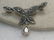 Vintage Sterling Marcasite Art Deco Brooch, Dangle Pink - 2