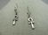 Vintage Sterling Silver Ankh Earrings, Pierced, 2"