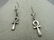 Vintage Sterling Silver Ankh Earrings, Pierced, 2" - 3