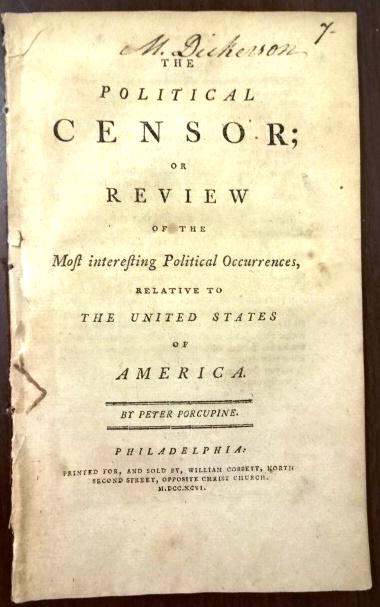 1795 The Political Censor Thomas Paine (1 of 4)