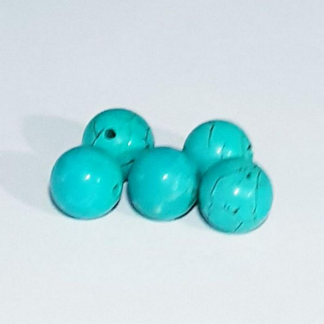 18.75 ct Natural 8mm Turquoise Drilled Beads (1 of 5)