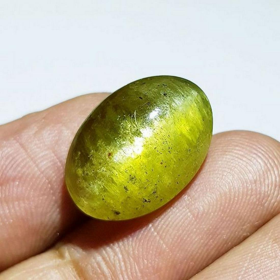 17.62 ct Natural Apatite cat's Eye: No Reserve! Title: 17.62 ct Natural Apatite cat's Eye Color/Clarity: Semi Transparent Gemstones: Loosegemstone Carat Weights: 17.62 Size/Dimensions: 18.00 x 12.70 x 9.20 Additional Information: Oval -