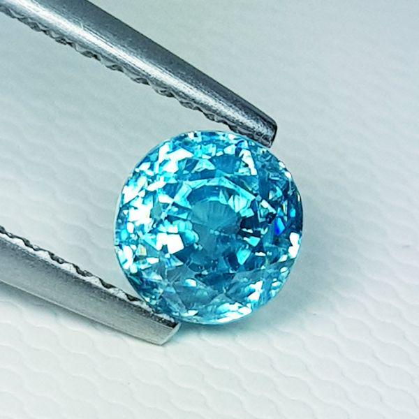 1.88 ct Natural Blue Zircon Round Cut (1 of 6)