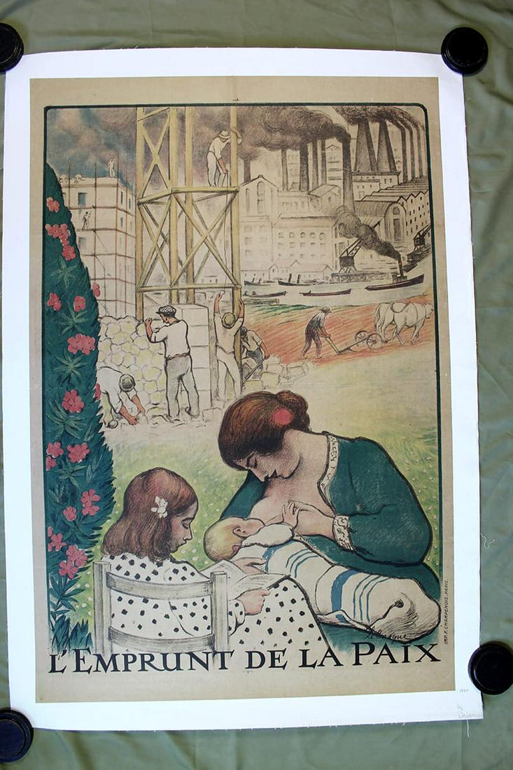 L' Emprunt De La Paix - Art By Henri Lebasque (1920): L' Emprunt De La Paix - Art by Henri Lebasque (1920) 31" x 44.75" French Advertising Poster LB Condition: F/VF Reserve: $275.00 Shipping: Domestic: Flat-rate of $22.00 to anywhere within the contiguou