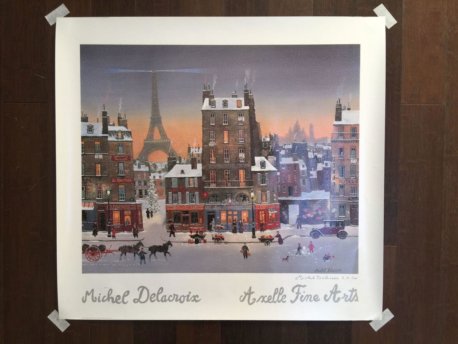 I Love Paris - Art By Michel Delacroix (1990's) 26" X (1 of 4)