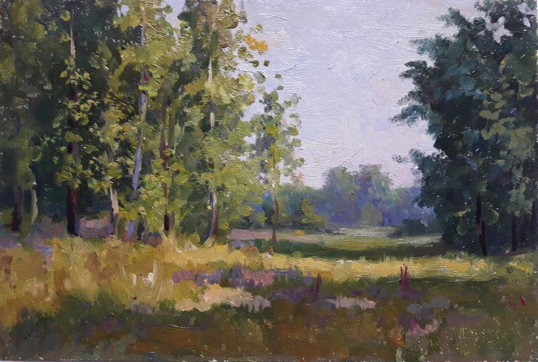 Oil painting Grove Serdyuk Boris Petrovich: * TITLE: "Grove"* ARTISTS: Serdyuk Boris Petrovich* SIZE: 34x23 cm/'13.38?9.05 inches'* MEDIUM: oil, canvas* HAND PAINTED: Original painting from our collection* CERTIFICATE OF AUTHENTICITY is include