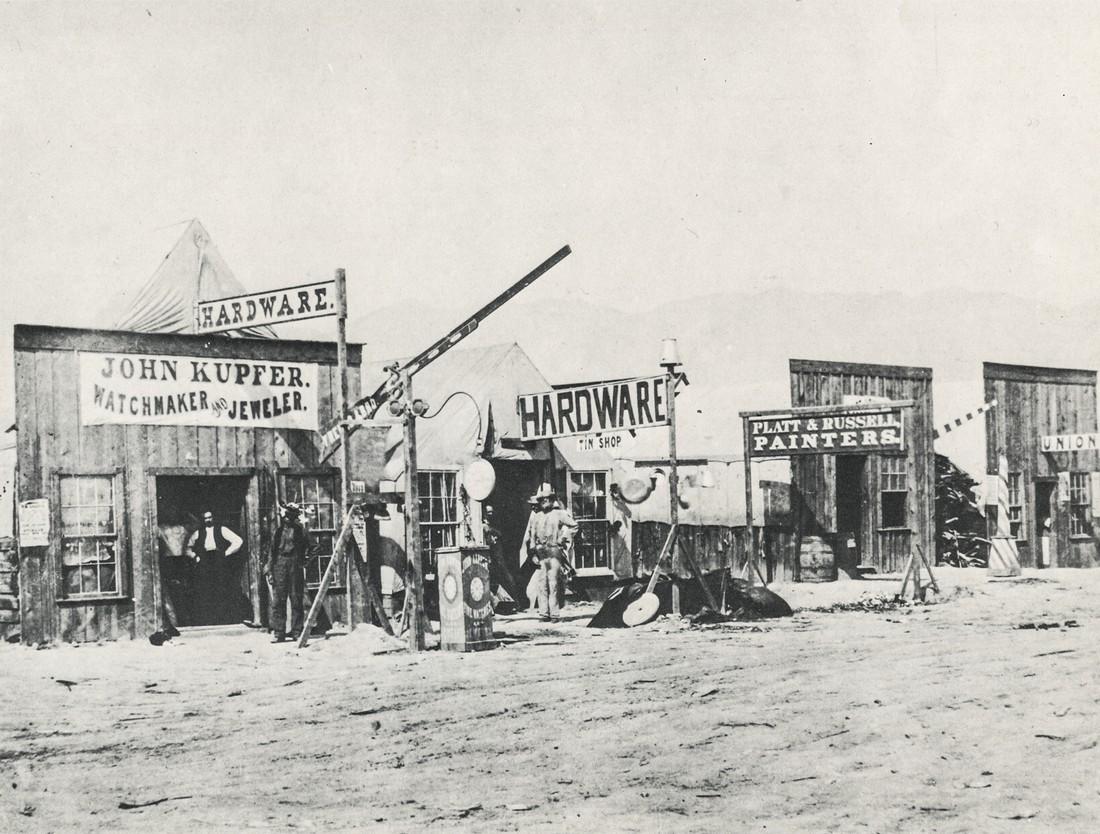 William Henry Jackson, Street View In Corinne, Utah: Artist: William Henry Jackson Title: Street View In Corinne, Utah, 1869 Medium: Photo Litho, 1984, England Dimensions: 10.15x7.7" on 12x9.5" sheet Additional Information: Unmounted Artist Bio: William
