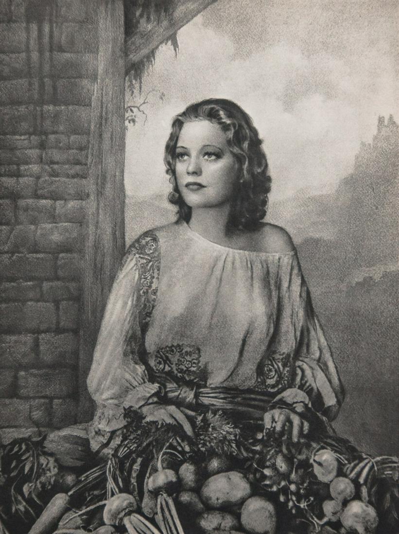 William Mortensen, Market Girl: Artist: William Mortensen Title: Market Girl Medium: Sheet Fed Gravure, 1943, USA Dimensions: 8.25x11" on 8.75x12" sheet Additional Information: Unmounted Artist Bio: William Mortensen was an American
