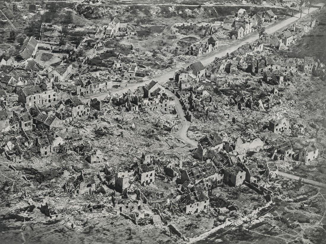 Edward Steichen, WW1 Aerial, Vaux France After Attack: Artist: Edward Steichen Title: WW1 Aerial, Vaux France After Attack, 1917 Medium: Photo Litho, 1975, USA Dimensions: 10x7.5" on 12x9.5" sheet Additional Information: Unmounted, Small Edition Portfolio