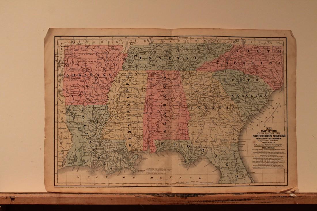 1852 Map of the US Southern states (1 of 3)