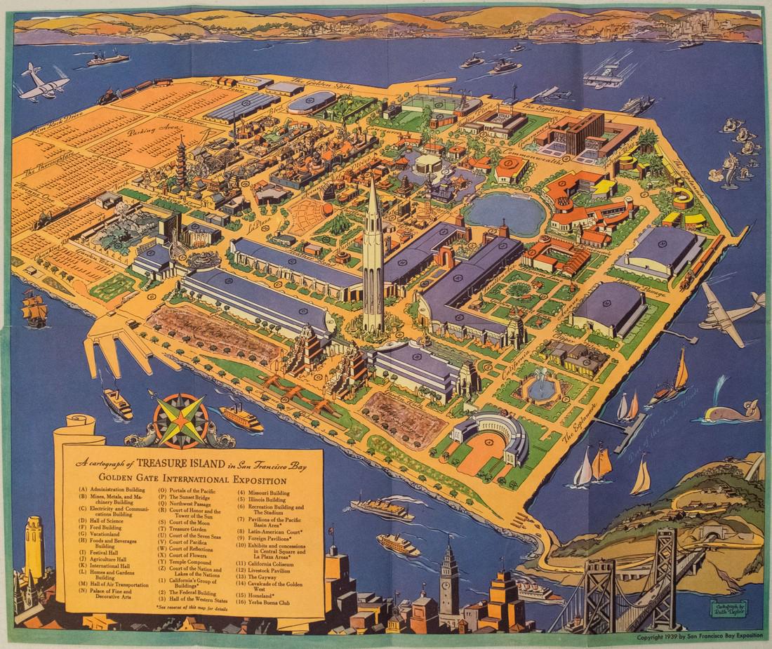 1939 White Pictorial Map of San Francisco's Treasure (1 of 2)