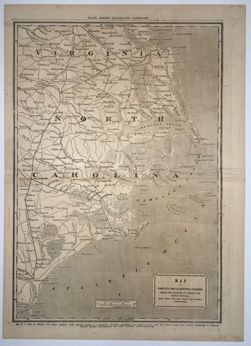 Map of Pamlico and Albemarle Sounds, Embracing Portions (1 of 4)