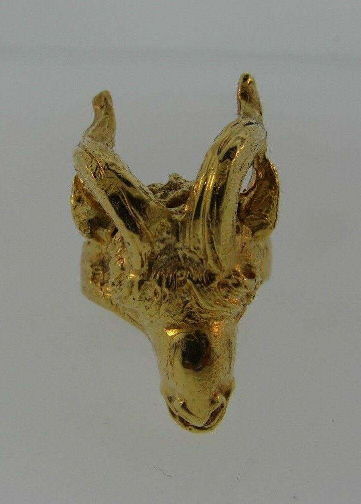GROOVY 18k Yellow Gold Ram Ring (1 of 6)