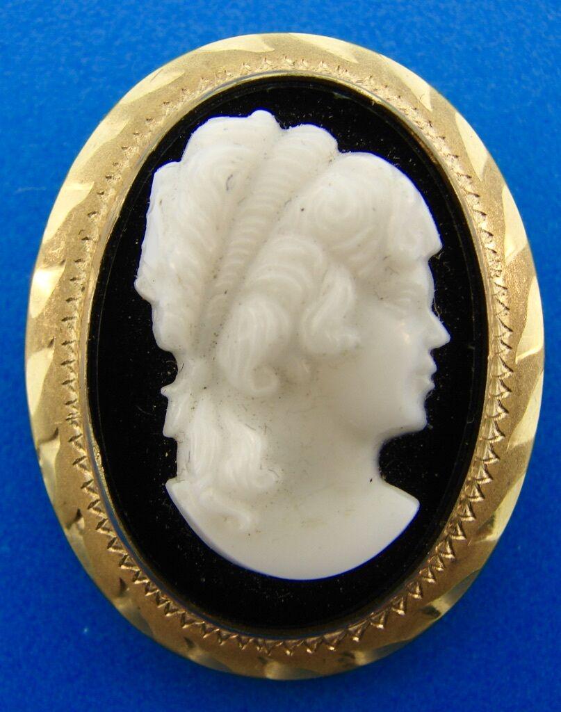 STUNNING Vintage Gold Filled Cameo Pin/Brooch/Pen; dant (1 of 4)