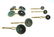 14K YELLOW GOLD STUD CUFFLINKS SET OF 7 SHIRT PEARL