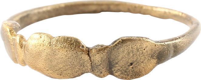 EUROPEAN BETROTHAL RING SZ 7 1/4.: 16TH-17th century. During the Renaissance, the act of committing to marriage took place as a formal ceremony with vows, considered sacred and unbreakable, exchanged. A ring was given by the man to the