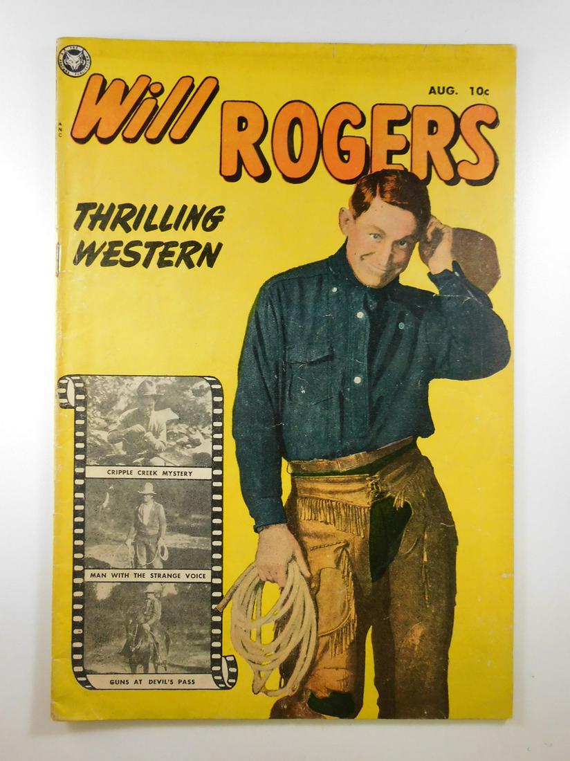 Will Rogers #2: No Reserve! Will Rogers #2. VG+ Shipping: Individual Comics: Flat-rate of $9.99 (1-8 comics) or $19.99 (9+ comics) to anywhere within the contiguous U.S. International: Foreign shipping rates are dete