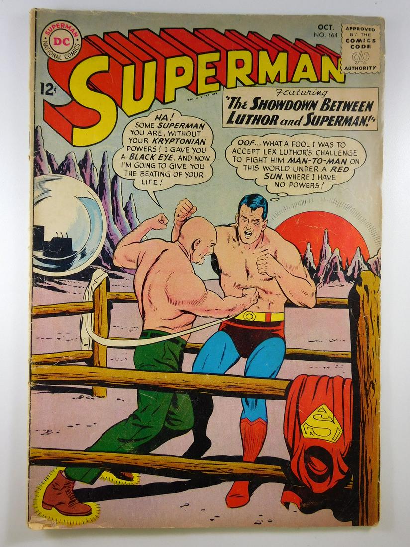 Superman #164: No Reserve! Superman #164. VG Shipping: Individual Comics: Flat-rate of $9.99 (1-8 comics) or $19.99 (9+ comics) to anywhere within the contiguous U.S. International: Foreign shipping rates are determ