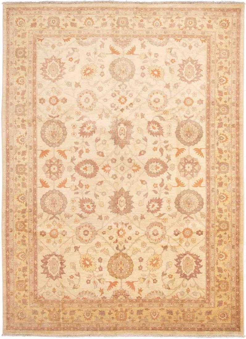 Hand-knotted Chobi Finest Cream Wool Rug 9'10" x 13'10" (1 of 4)