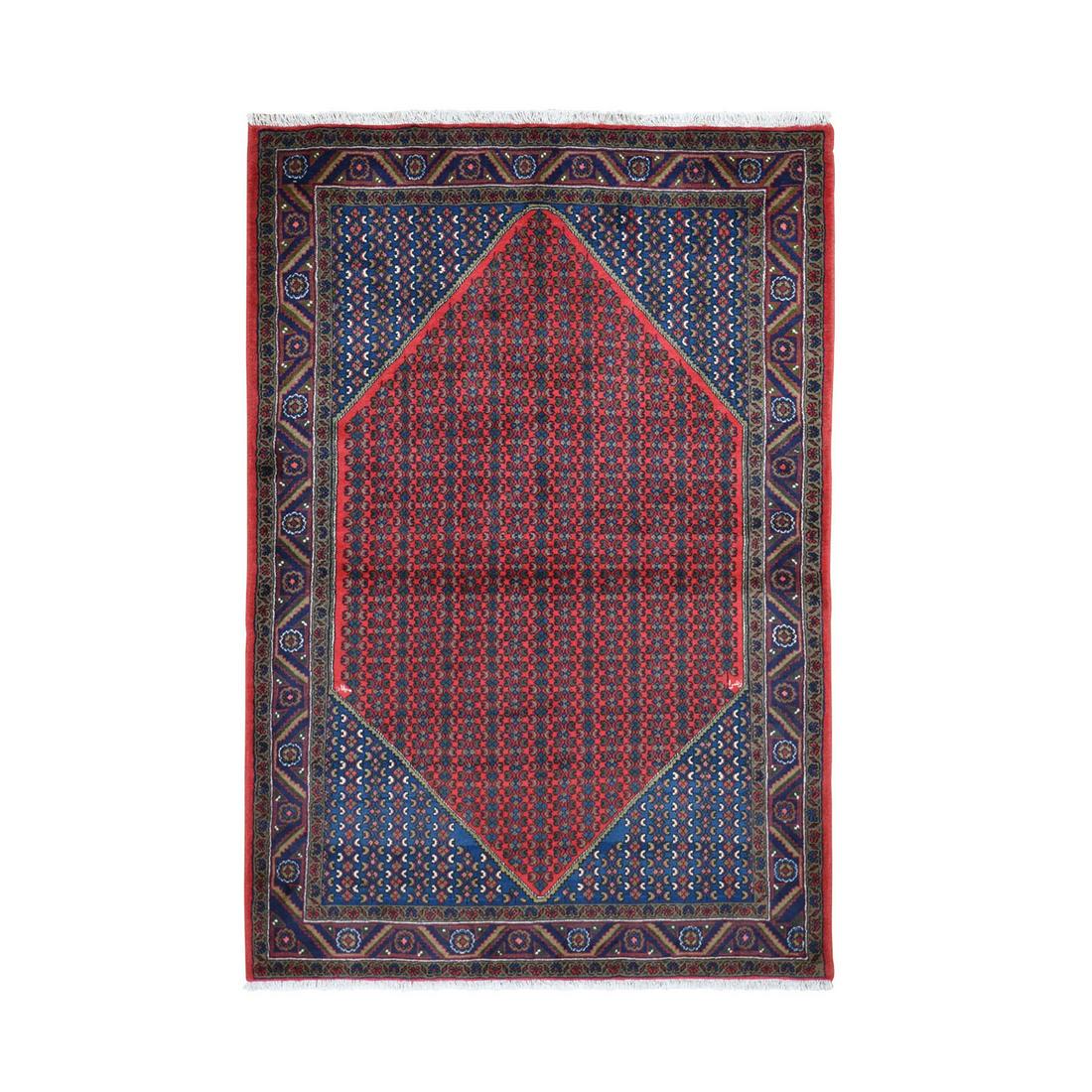 Red New Persian Senneh Signed Pure Wool Hand Knotted (1 of 9)