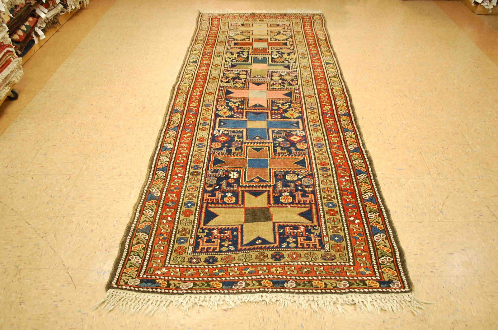 Pre 1900's ANTIQUE RARE CAUCASIAN SHIRVAN RUNNER RUG 4 (1 of 11)
