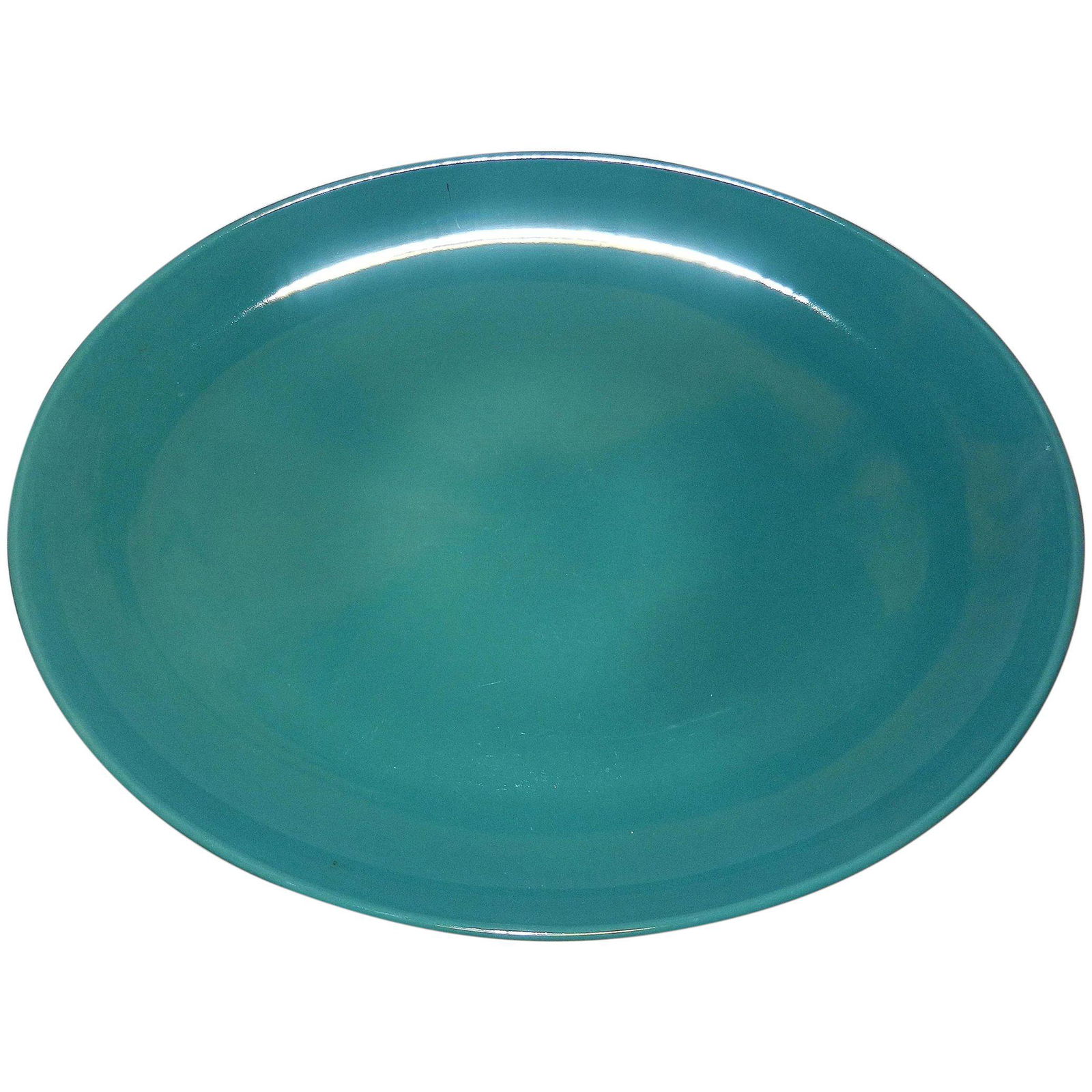 Vintage Iroquois Casual Turquoise/Aqua 14 ¼” Oval: This Vintage 14 ¼” Oval Platter in Casual Turquoise/Aqua is one of the hardest to find colors in the Russel Wright Iroquois line. Pattern: Casual Turquoise by Iroquois Status: Discontinued. Actual: