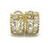 .80 ct Wide Diamond Hoop Huggie Earrings in Two-tone18k - 4
