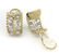 .80 ct Wide Diamond Hoop Huggie Earrings in Two-tone18k - 5