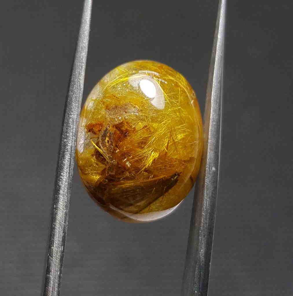 11.5 Carats Natural Golden Rutile Quartz Cab 15X12X10 (1 of 5)