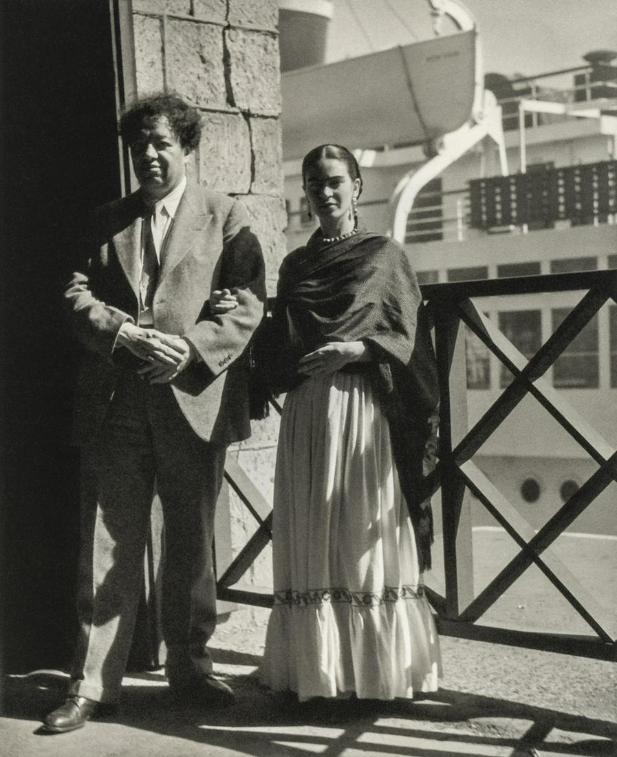 Manuel Alvarez Bravo, Diego Rivera, Frida Kahlo Return: Artist: Manuel Alvarez Bravo Title: Diego Rivera, Frida Kahlo Return From US, 1940 Medium: Photo Litho, 2008, Germany Dimensions: 6.15x7.55" Additional Information: Heat Wax Mounted on 8.5x11" Conserv