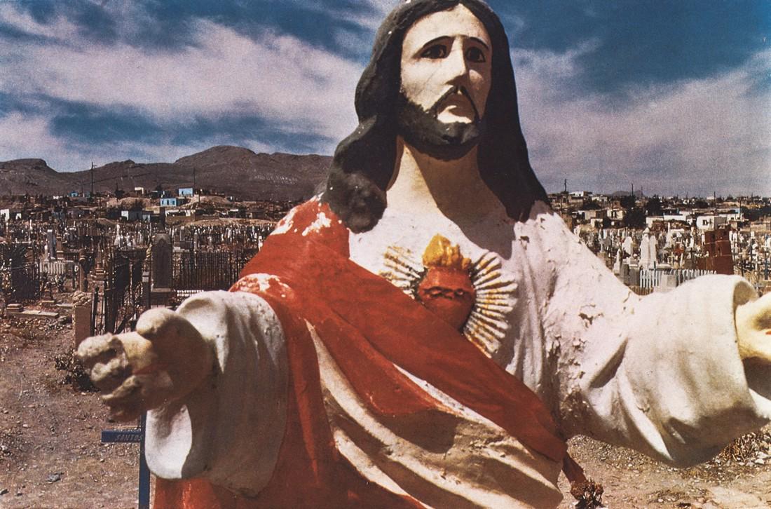 Danny Lyon, Christ In Juarez, 1972: Artist: Danny Lyon Title: Christ In Juarez, 1972 Medium: Photo Litho, 1980, USA Dimensions: 7.15x4.7" Additional Information: Heat Wax Mounted on 8.5x11" Conservation Board Artist Bio: Danny Lyon (194