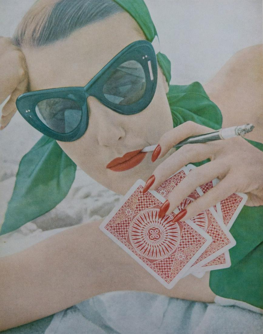 Irving Penn, Canasta On The Beach: Artist: Irving Penn Title: Canasta On The Beach Medium: Photo Litho, 1960, Switzerland Dimensions: 9.25x11.8" Additional Information: Heat Wax Mounted on 14x18" Conservation Board Artist Bio: Irving P