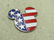 Disney 2002 Flag Mickey Pin Trading Pin, Red/White/Blue