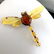 Marvellous Amber Brooch-Pin of a Dragonfly