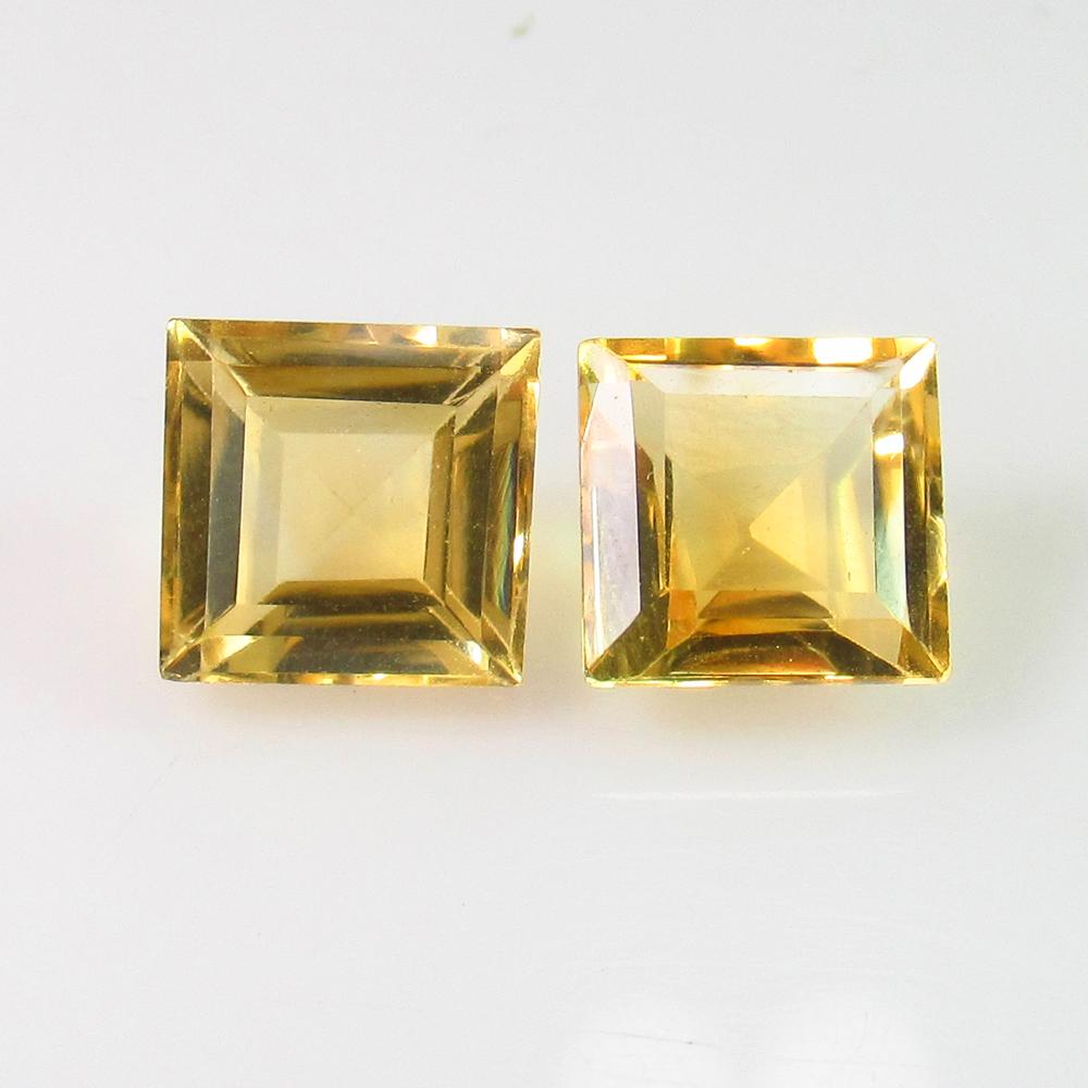 4.84 Ctw Natural Citrine Square Pair (1 of 2)