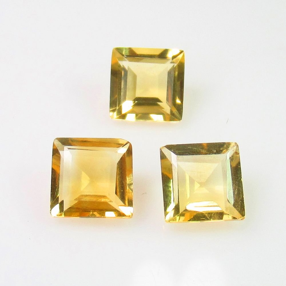 4.16 Ctw Natural 3 Citrine Square Set (1 of 2)