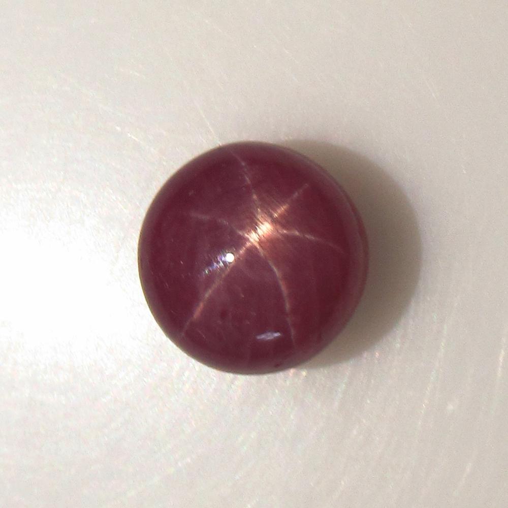3.18 Ctw Natural Six Line Red Star Ruby Round Cab (1 of 2)