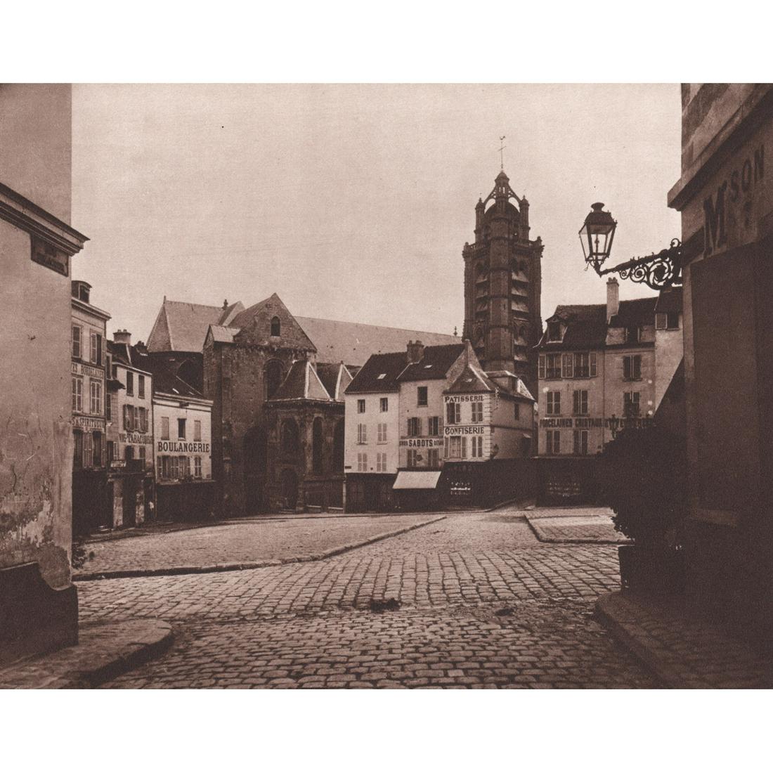 EUGENE ATGET - Pontoise, place du Grand-Mortroy 1902: Artist: EUGENE ATGET Print Title: Pontoise, place du Grand-Martroy 1902 Medium: Sheet-Fed Gravure Printing Date: 1960's Printed in Switzerland Image Size approx: 5.75 x 7.25 inches Jean-Eugène-August