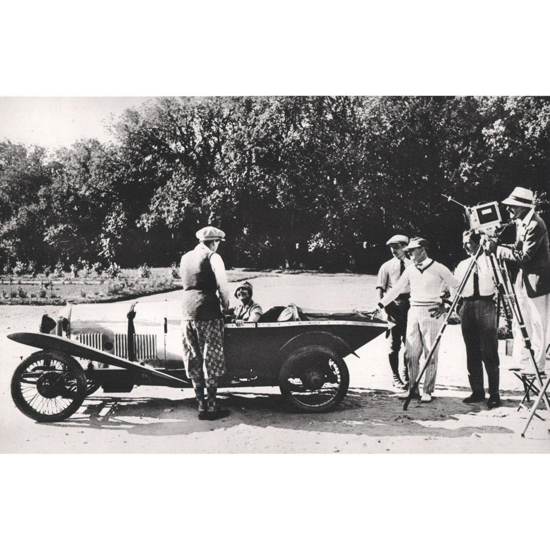 JACQUES HENRI LARTIGUE - Amilcar Grand Sport, 1926: Artist: JACQUES HENRI LARTIGUE Print Title: Amilcar Grand Sport, Royan 1926 Director Gaston Ravel and star Suzy Vernon shooting the film 'The Holidays of a Wise Young Man' Medium: Sheet-fed Gravure Pr
