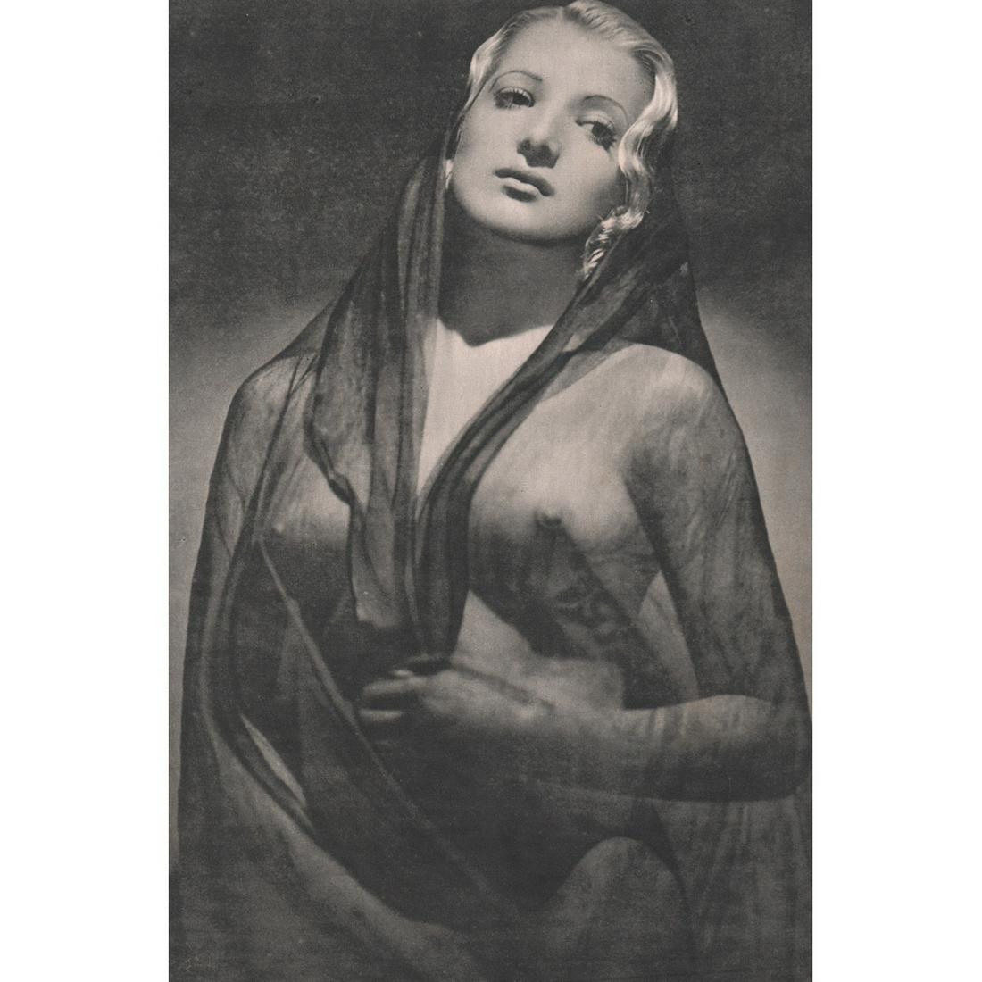 LUCIEN LORELLE - Nude with Veil: Artist: LUCIEN LORELLE Print Title: Nude with Veil Medium: Sheet-fed Gravure Printing Date: 1960's Printed in France Image Size approx: 12 x 8 inches Lucien Lorelle (1894-1968) was one of the great p