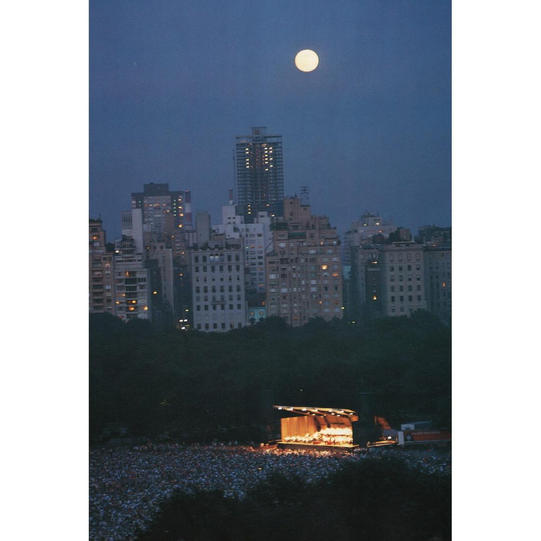 RUTH ORKIN - Moon and Concert: Artist: RUTH ORKIN Print Title: Moon and Concert, Sheep Meadow, Central Park, 1978 Medium: Color Sheet-fed Gravure Printing Date: 1980's Printed in the USA Image Size approx: 9.5 X 6.25 inches Ruth Or
