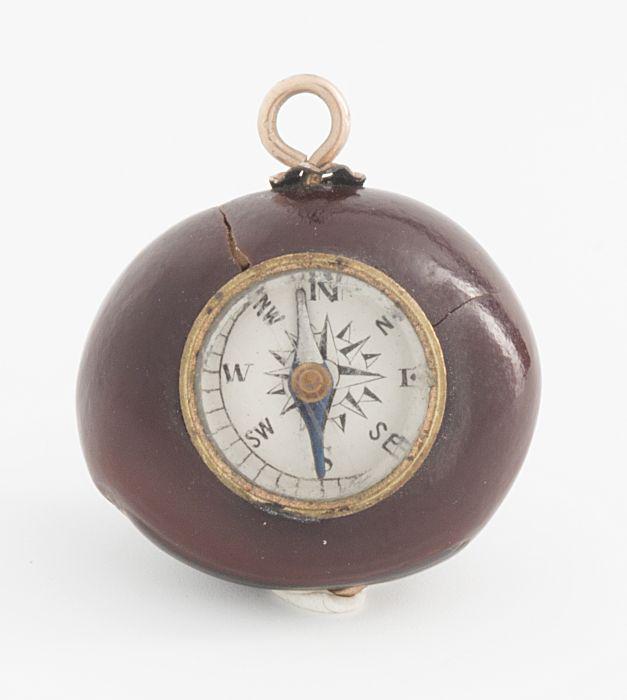 Victorian Nut Compass: Additional Information: Victorian Nut Compass; 14k yellow gold; 1.40dwt/2.21g : Item Number; 110168; Weight; 1.4000; Jewelry Type; Miscellaneous; Period; Victorian Reserve: $150.00 Shipping: Domestic: