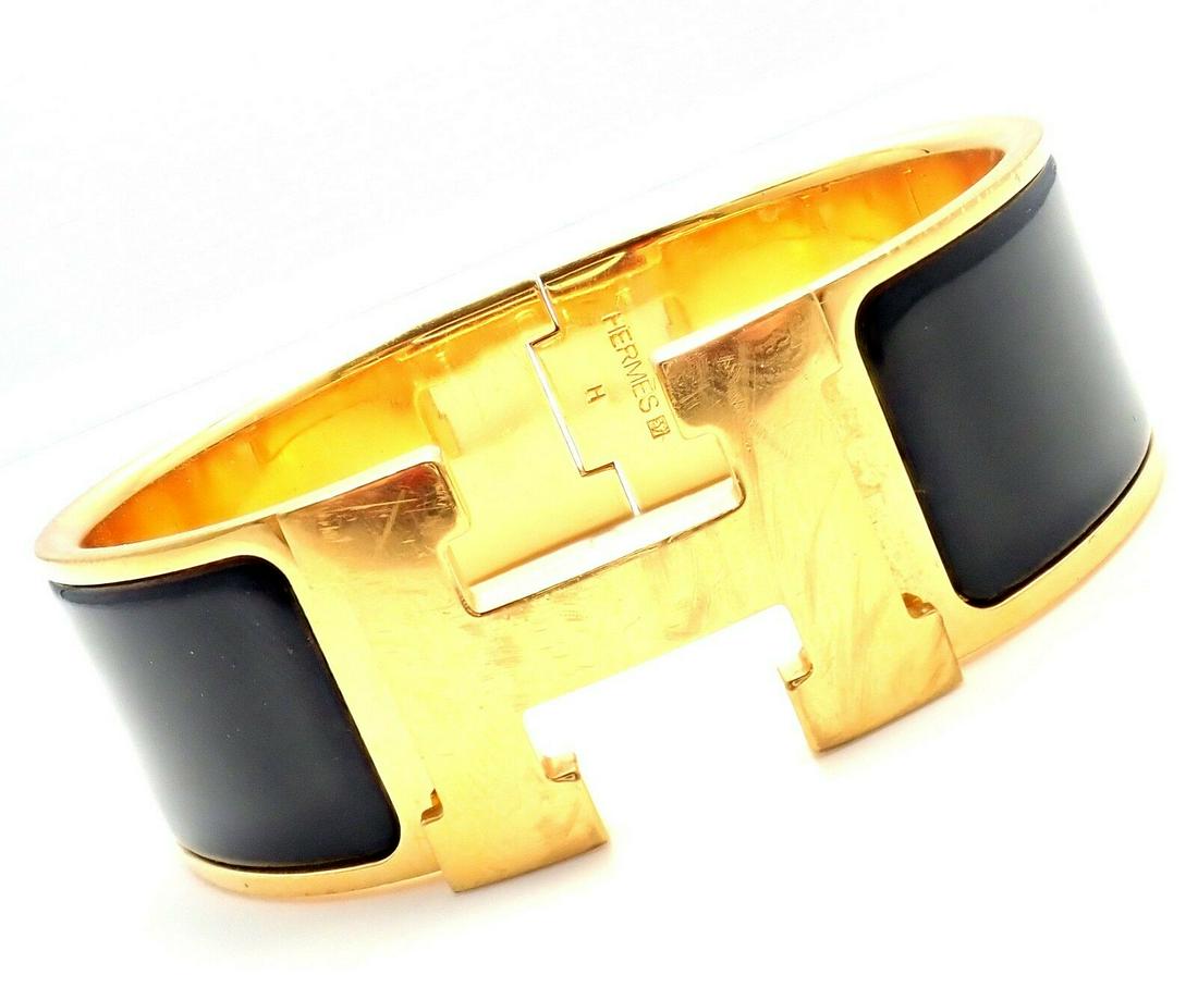 Rare! Authentic Hermes Paris Clik Clak Black Enamel (1 of 8)