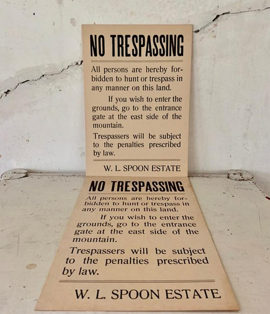 New/Old Stock Estate Trespassing Signs from William L. (1 of 2)