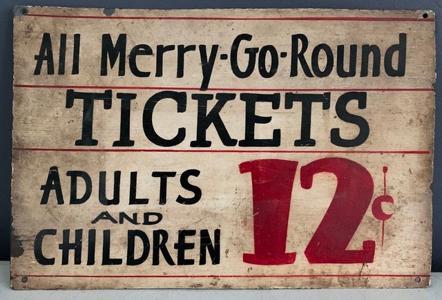 Rare Merry-Go-Round Sign from the Old Jubilee Park, (1 of 8)