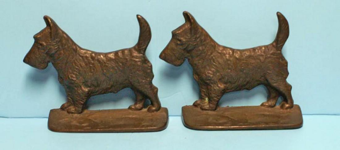 Antique Scottie Dog Cast Iron Bookends (1 of 4)