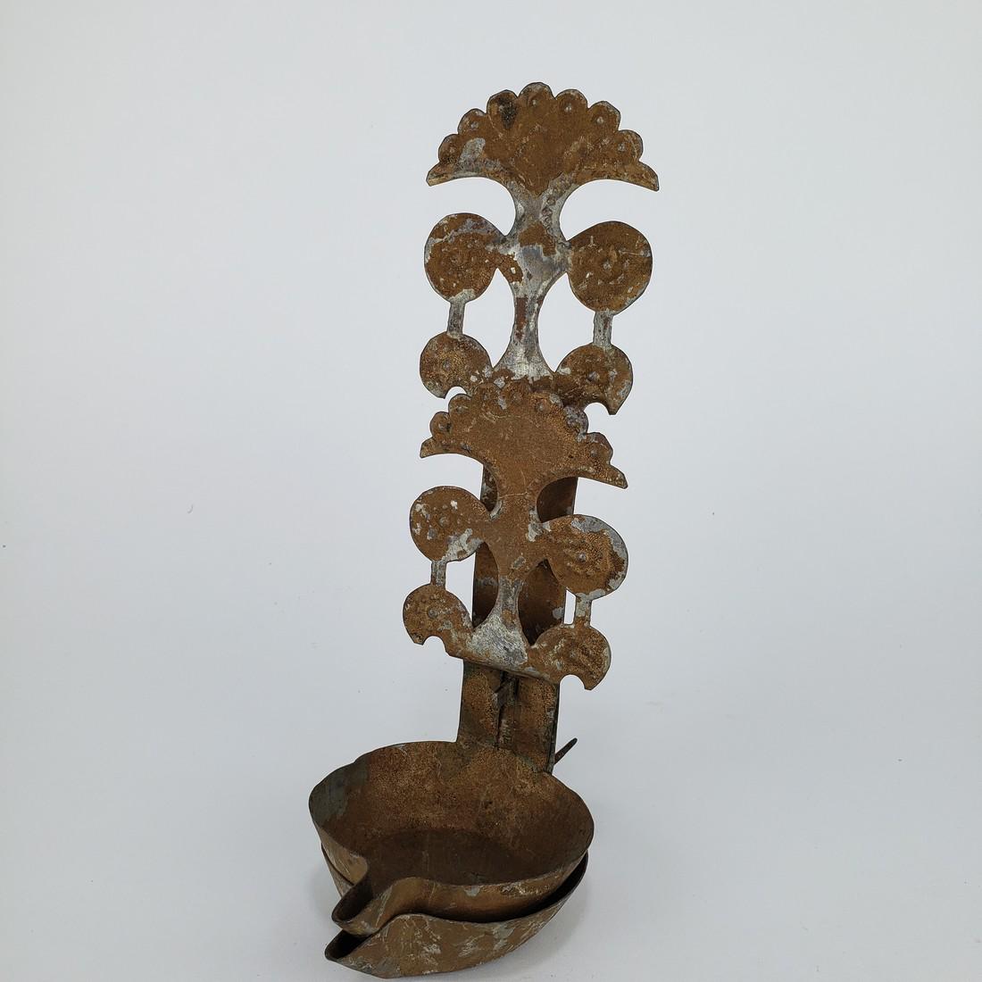 Double Betty Lamp or Crusie fat lamp w/ gold gilt (1 of 3)